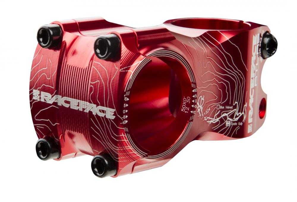 Race Face Atlas Vorbau, 31.8mm, 50mm, 0°, rot - präzise Kontrolle für aggressive Trails