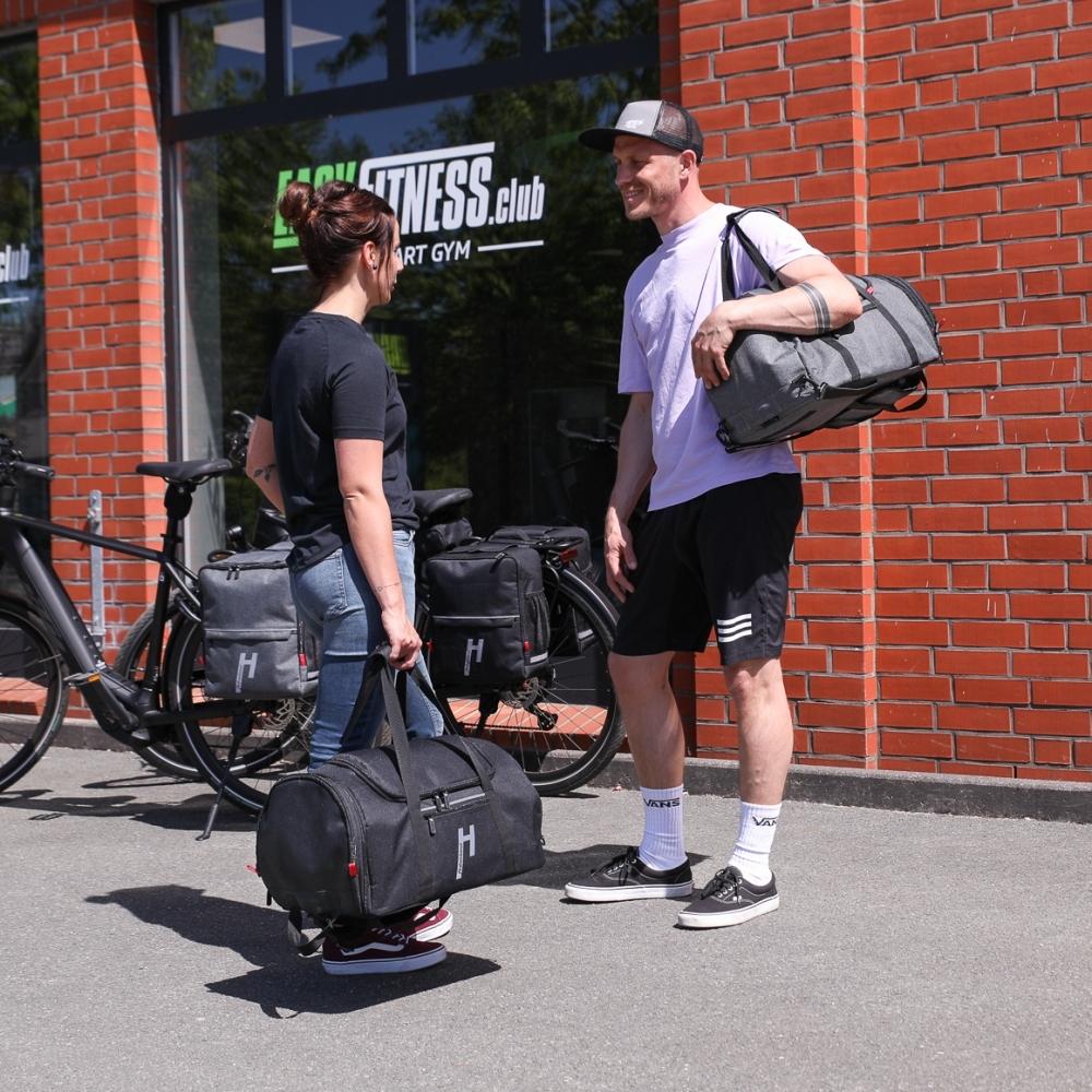 Haberland Sport-/Einzeltasche TranSPORTer schwarz - vielseitige Fahrradtasche mit Rucksackfunktion