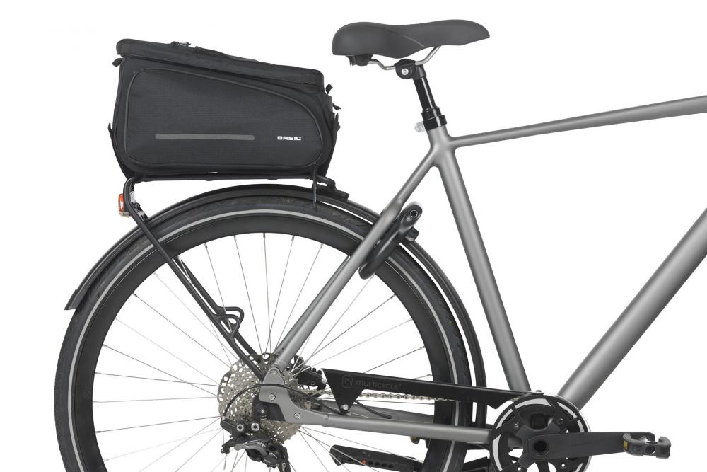 Basil Move Gepäckträgertasche 10-26 Liter schwarz - Kompatibel mit MIK, Racktime, i-Rack/Carrymore , wasserabweisend