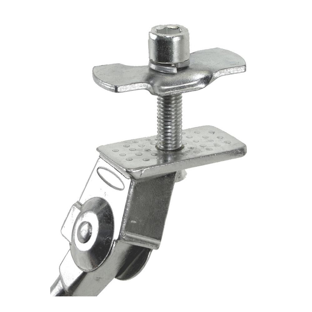 Messingschlager A12-20-29C Seitenständer 20-29 Zoll, Aluminium, stufenlos verstellbar, Mittelbau, Sicherheitsfuß, silber