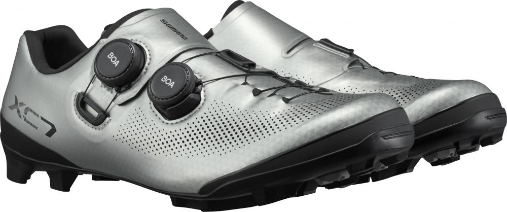 SHIMANO Fahrradschuhe XC703 Herren/Damen MTB SPD Größe 47 Silber - XC-Schuh für Cross-Country
