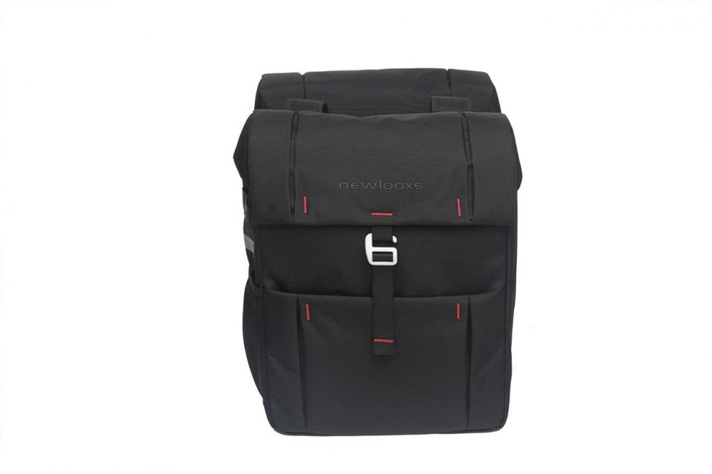 New Looxs Doppelpacktasche Vigo Double II Black 46L Black - sportliche, geräumige Gepäckträgertasche
