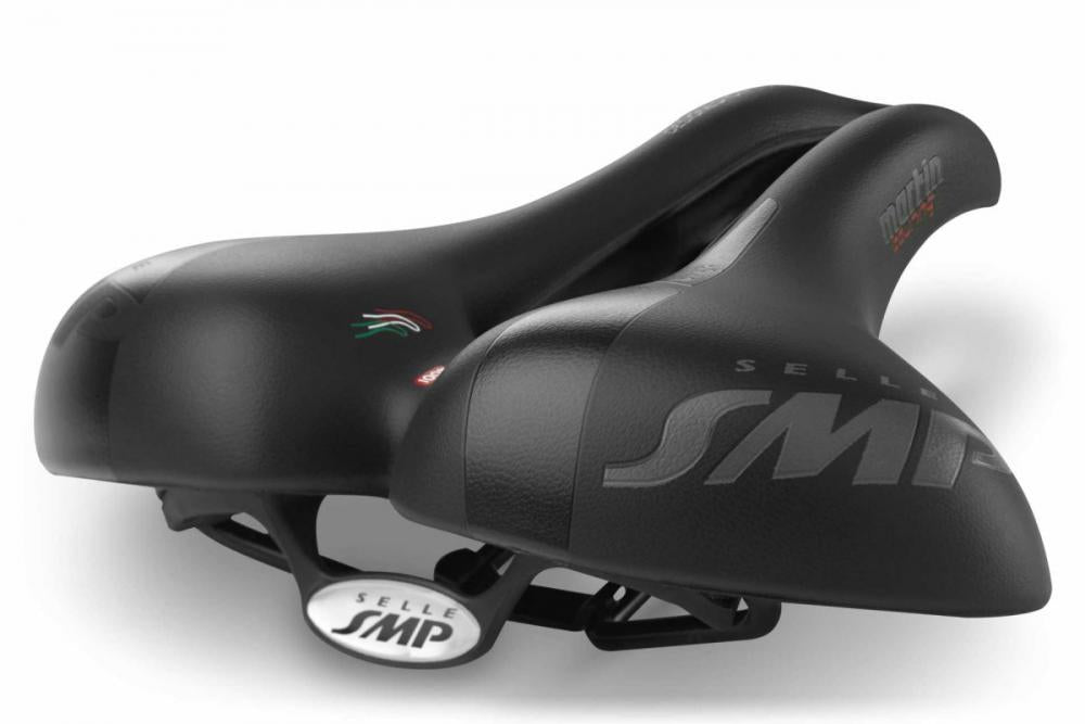 Schwarzer Selle SMP Martin Touring Large Sattel für City, Trekking, E-Bike, ergonomisch, extra breit, handgefertigt in Italie