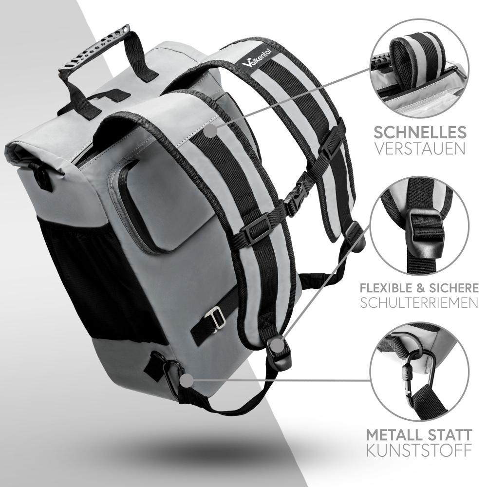 Valkental Rucksack ValkOne 3in1 Fahrradtasche Grau