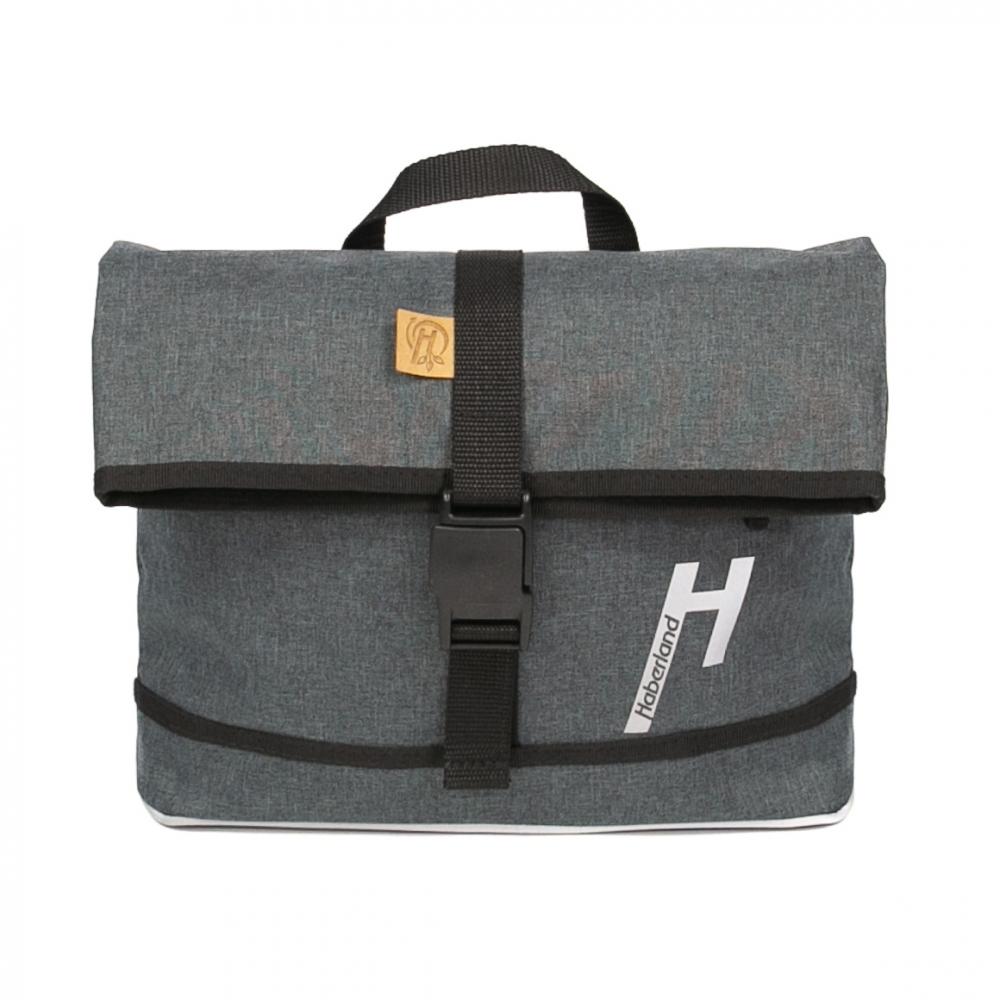 Haberland Lenkertasche Mel eMotion 4 nature anthrazit/reflex - nachhaltige Lenkertasche mit KLICKfix