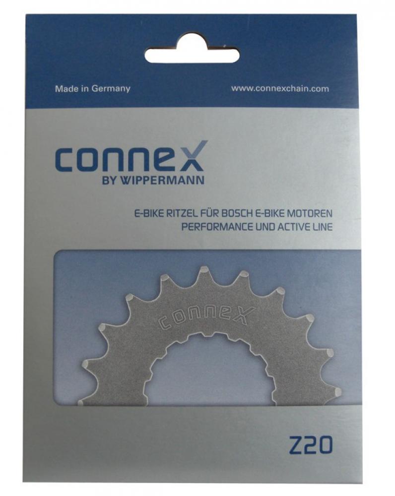 ConneX E-Bike Ritzel 14z für Bosch Active/Performance Motoren auf Verpackung.