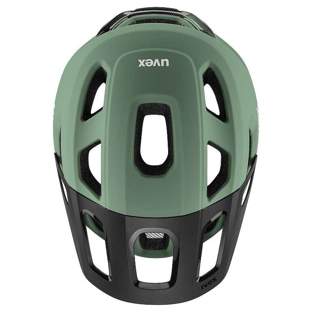 uvex react MIPS MTB Helm moss green-black matt 52-56cm mit MIPS Sicherheitssystem, IAS 3.0 Größenanpassung, stoßfester PC-EPS Schale, EN 1078 zertifiziert