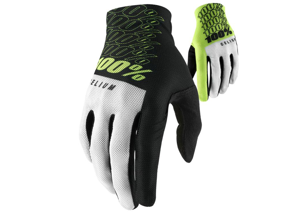 100% Celium Gloves M fluo yellow - ultraleichter MTB-Handschuh mit maximalem Grip