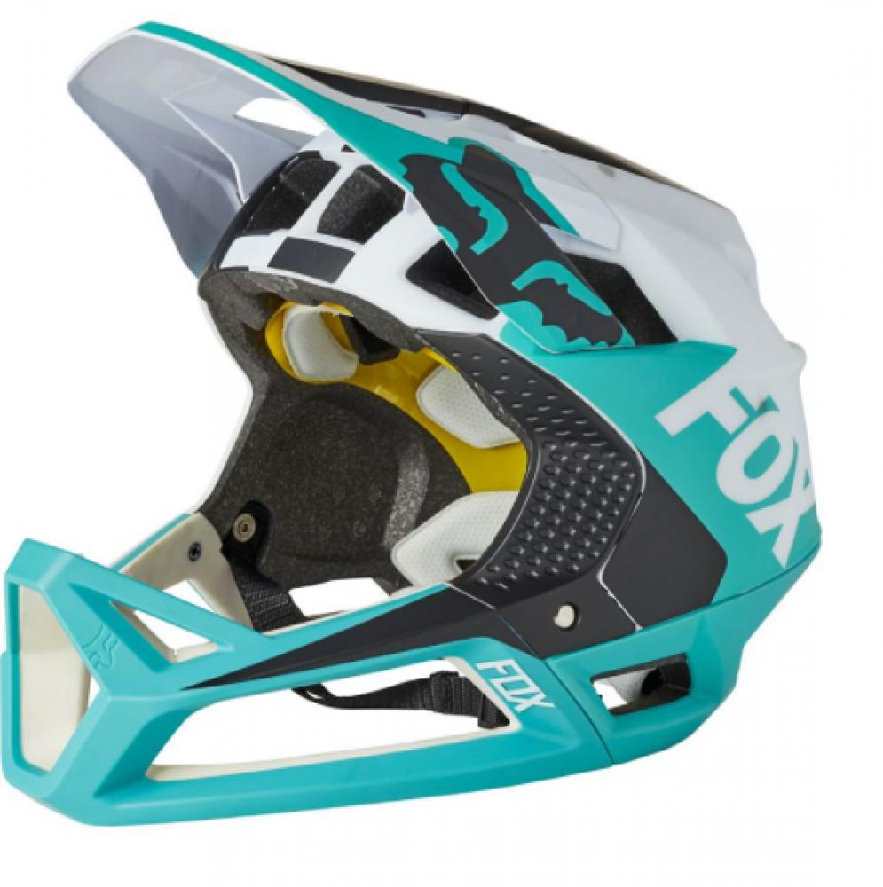FOX Helm PROFRAME BLOCKED CE Full Face Schutz Helm teal M
