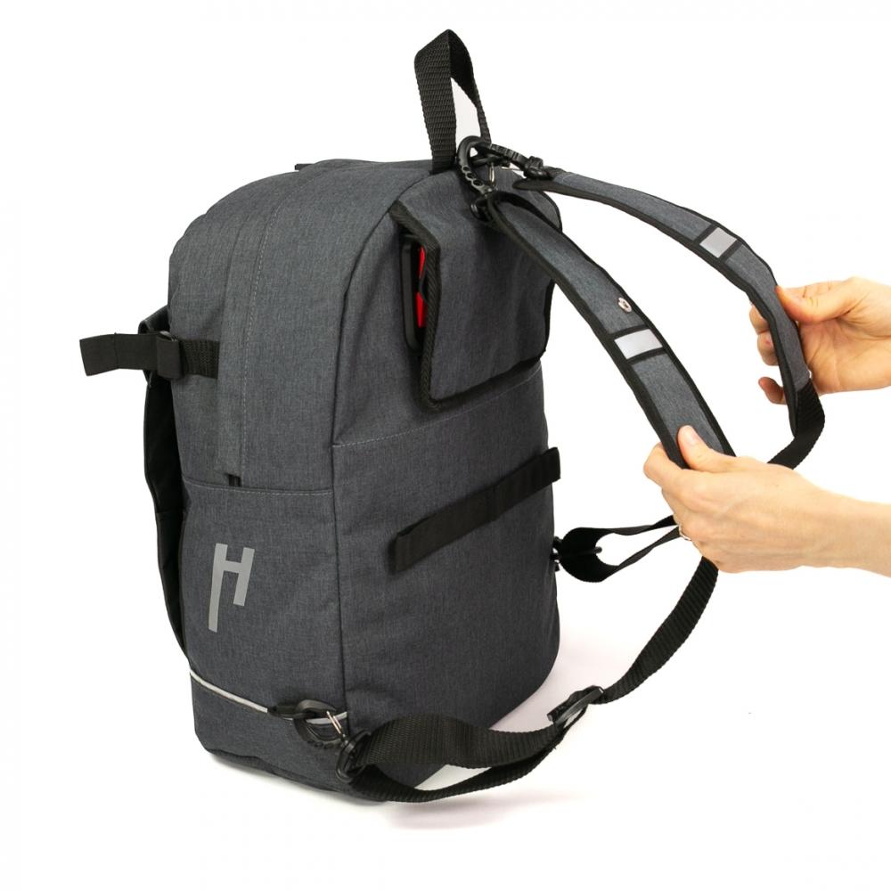 Haberland Bike-Rucksack Lucky Active Plus anthrazit - flexible Fahrrad-Rucksack-Kombination