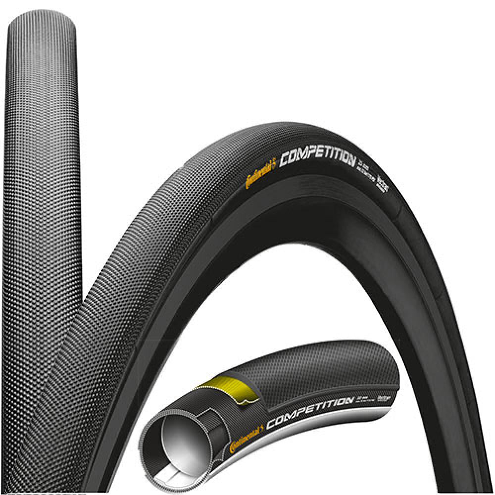 Continental Competition Schlauchreifen 28x0.85 Zoll 22-622 schwarz mit Profil und Querschnitt.