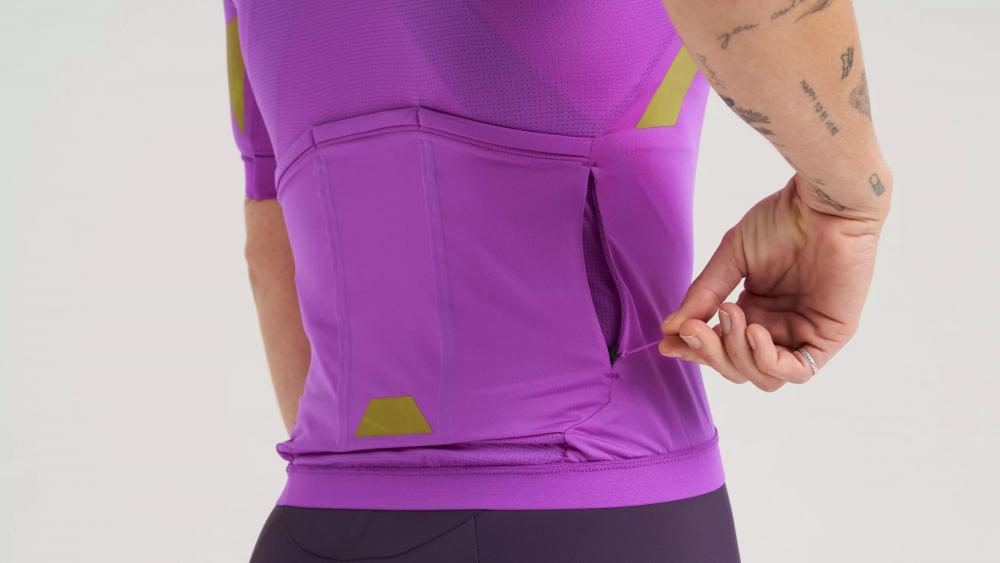 PRIME HYPRVIZ Damen Fahrrad Trikot Kurzarm - High Visibility Jersey in Pruple Orchid Größe L