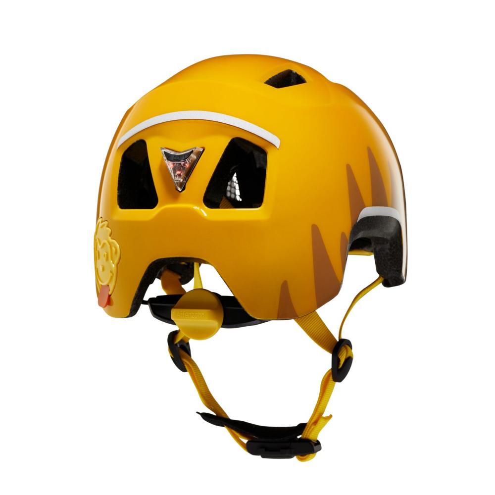 Affenzahn Kinder-Fahrradhelm Tiger Gelb Größe S (4853 cm) mit Magnetverschluss, LED-Rücklicht, waschbarem Innenpolster und Insektenschutz, EN 1078 zertifiziert