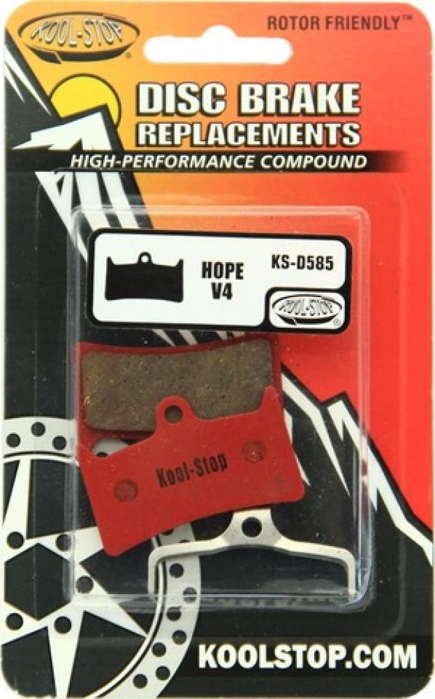 Kool-Stop Bremsbelag Hope E4,V4 RE-D585, organisch, starke Bremskraft, geringer Scheibenverschleiß, mit Klammern und Pins, langlebig