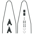 SKS Bluemels Style 46 Ersatzstreben-Set für 28\" Schutzbleche, 365 mm Hinterrad, inkl. ESC-V-Adaptern, schwarz