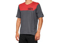 100% Airmatic Short Sleeve Jersey M Charcoal/Racer Red - komfortables Trail-Trikot