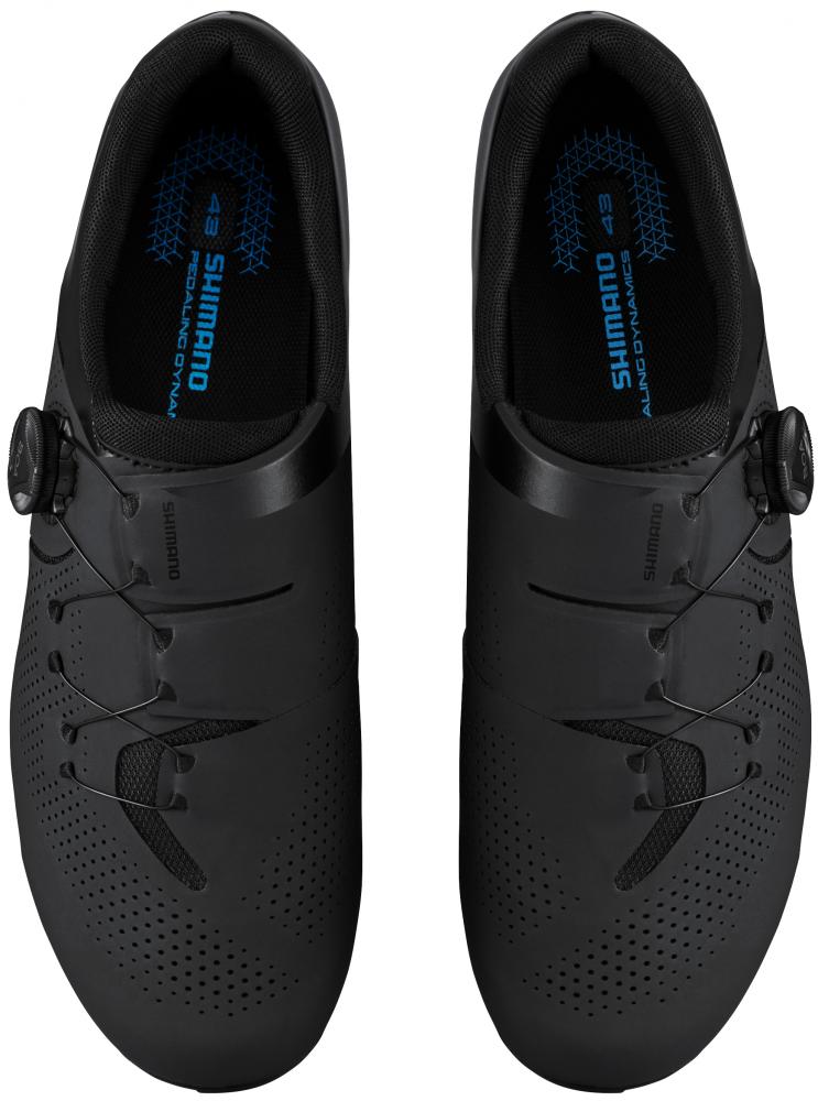 SHIMANO Fahrradschuhe RC302 Herren/Damen Road SPD-SL Fahrradschuhe Größe 44 breit, Schwarz