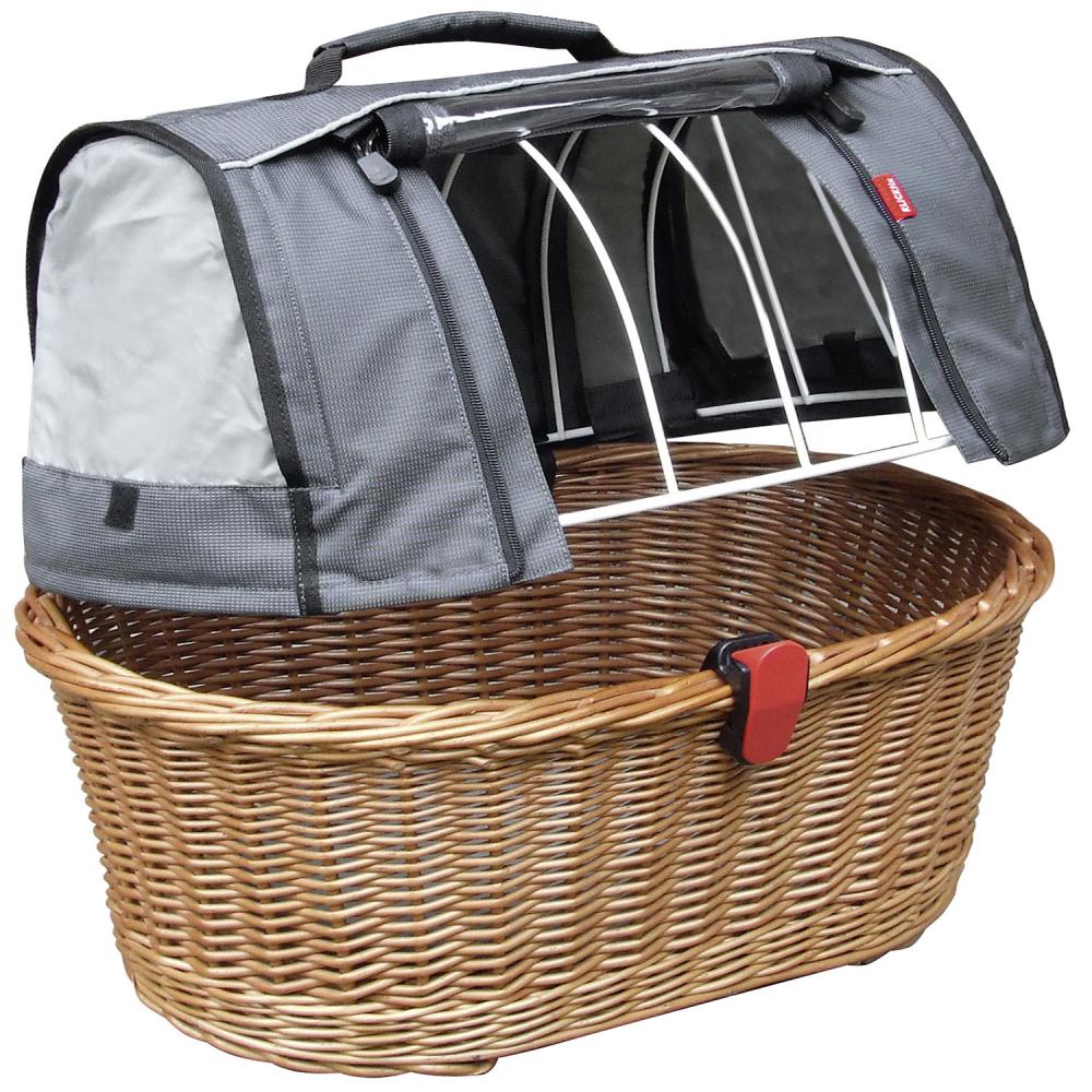 KLICKfix Doggy Basket Plus Hundekorb 36x52x46 cm, KorbKlip, stabiler Fahrradkorb für Hunde