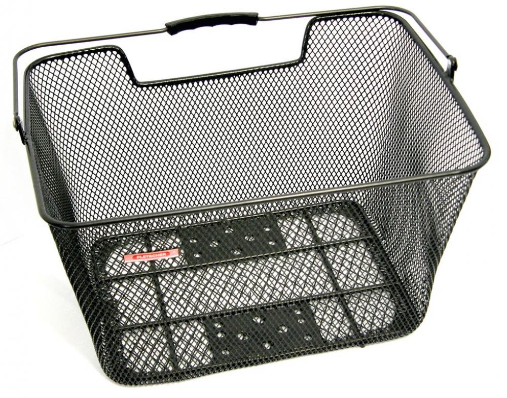 Pletscher Gepäckträger Gepäckträger-Korb schwarz mit Adapter - 32x40x23 cm