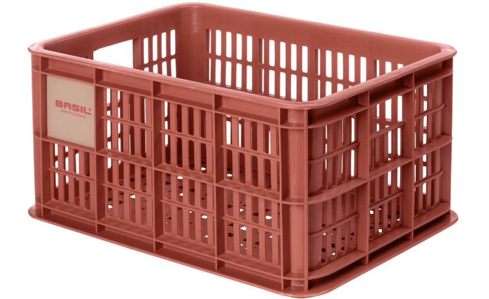 Basil Crate S Fahrradkiste 17,5L terra red robuste Transportbox für Gepäckträger Maße 29x39,5x20,5 cm.