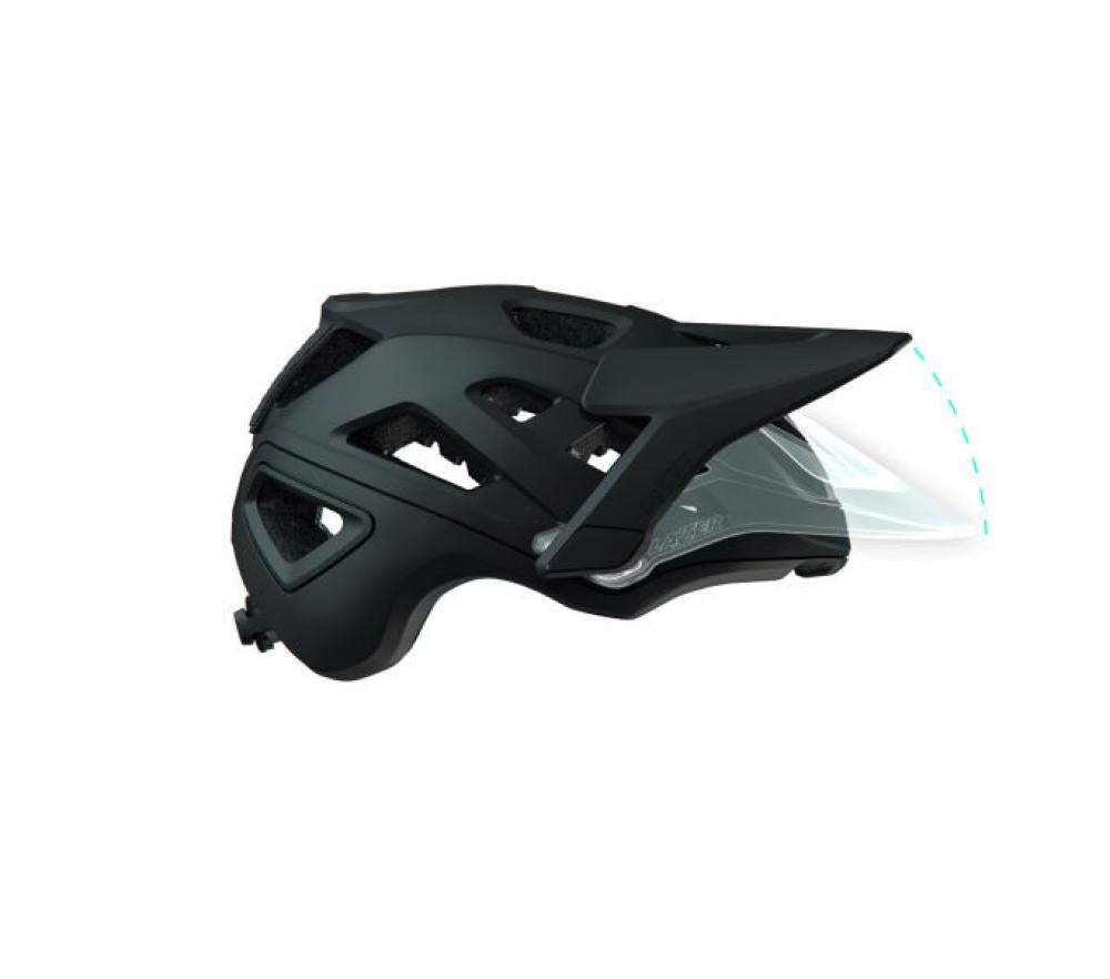 LAZER Visier Jackal KinetiCore Matte Black M Matt - Ersatzvisier für klare Sicht am Trail