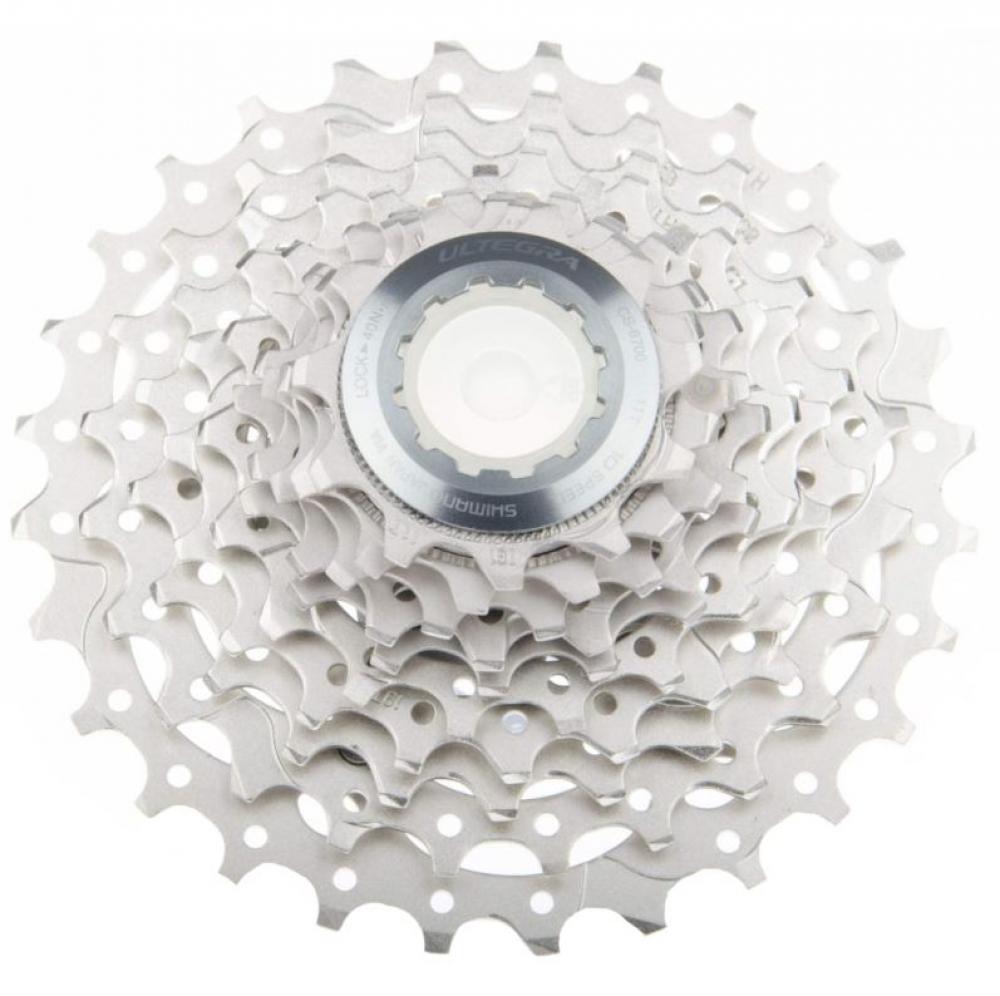 Shimano Ultegra CS-6700 10-fach Rennrad Kassette 11-28Z, silberne Fahrradkassette.