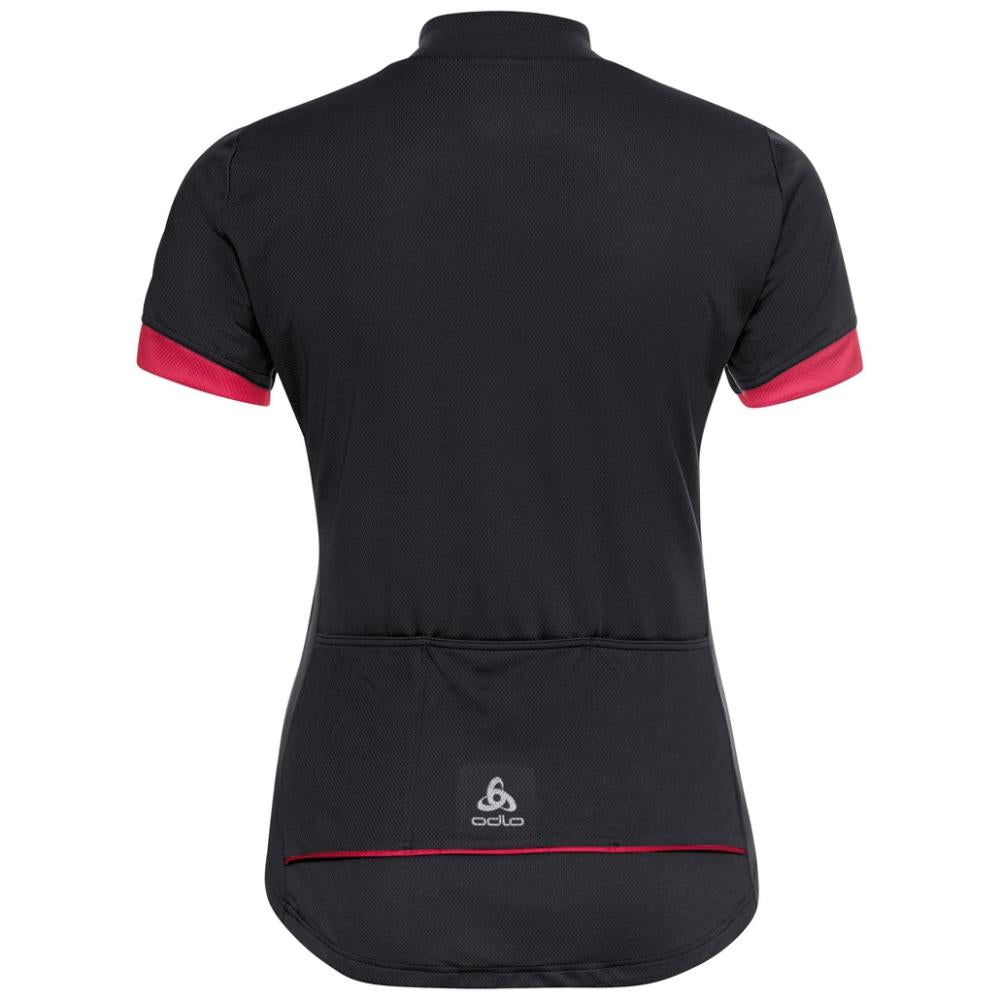 Odlo Women´s T-shirt 1/2 zip ESSENTIAL black paradise pink Größe L