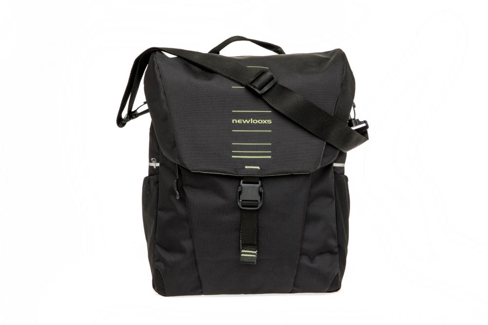 New Looxs Radtasche Vigo Single Black Green 18L Black - sportliche Einzeltasche für Alltag & Tour