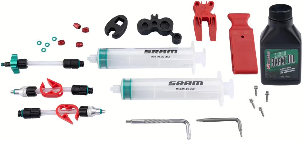 SRAM Entlüftungskit Standard Mineralöl DB8/Maven. Komplettes Set für sauberes Bremsen-Entlüften.