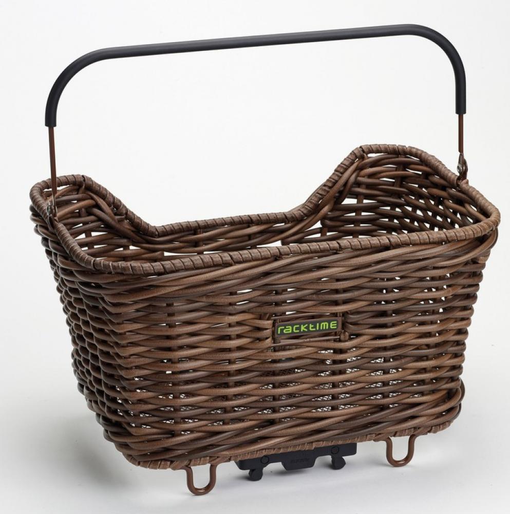 Racktime Baskit Willow Fahrradkorb braun, 20L, mit Snapit Adapter als Gepäckträger-Systemkorb.