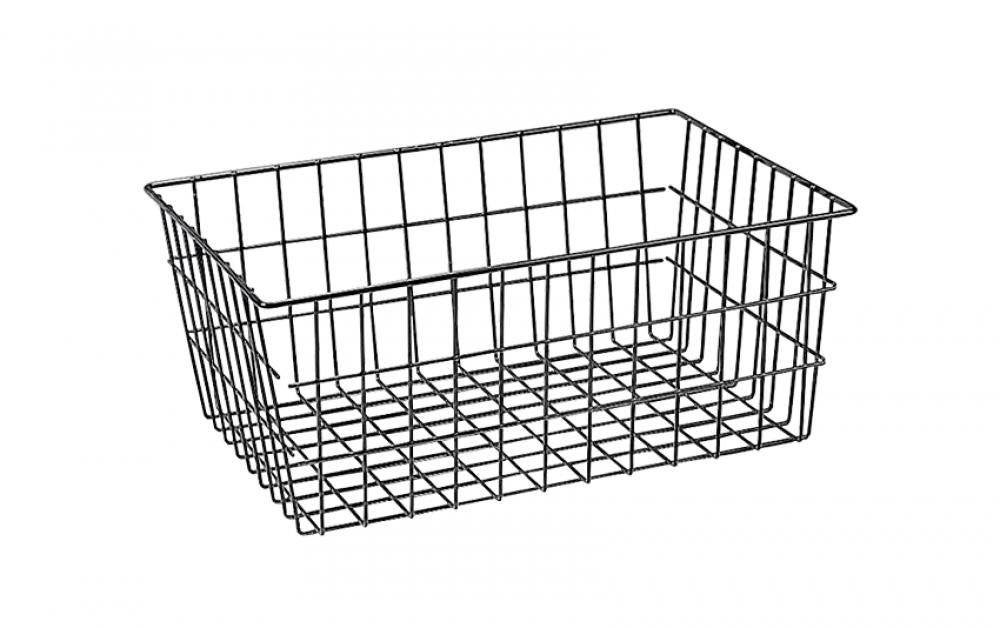 Unix Camillo Fahrrad-Gepäckträgerkorb schwarz, 40l, 55x36x22 cm, weitmaschige Gitterstruktur zur rüttelfreien Festmontage.