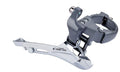 Silberner und grauer SHIMANO Claris FD-R2000 8-fach Umwerfer mit Schelle hoch 34,9 mm für Rennräder.