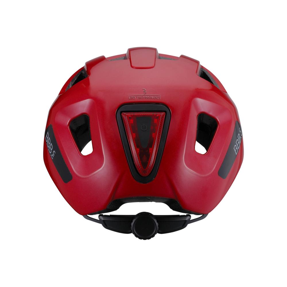 BBB Cycling BBB Helme Sonar M (52-58cm) M rot glanz - sicherer Fahrradhelm mit LED-Rücklicht