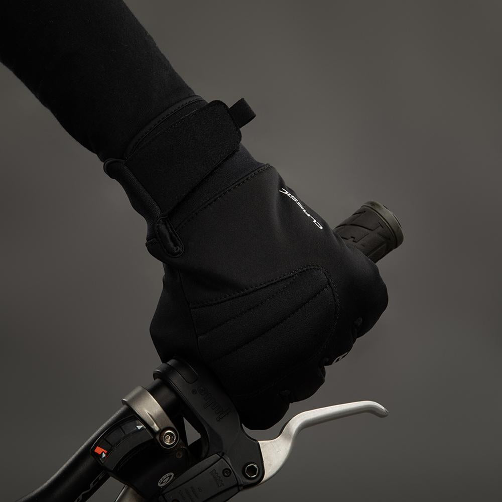 Chiba Classic Fahrradhandschuh Schwarz-Silber Gr. 3XL - atmungsaktiv, Gel-gepolstert, Klettverschluss, Frotteedaumen & Reflexelemente