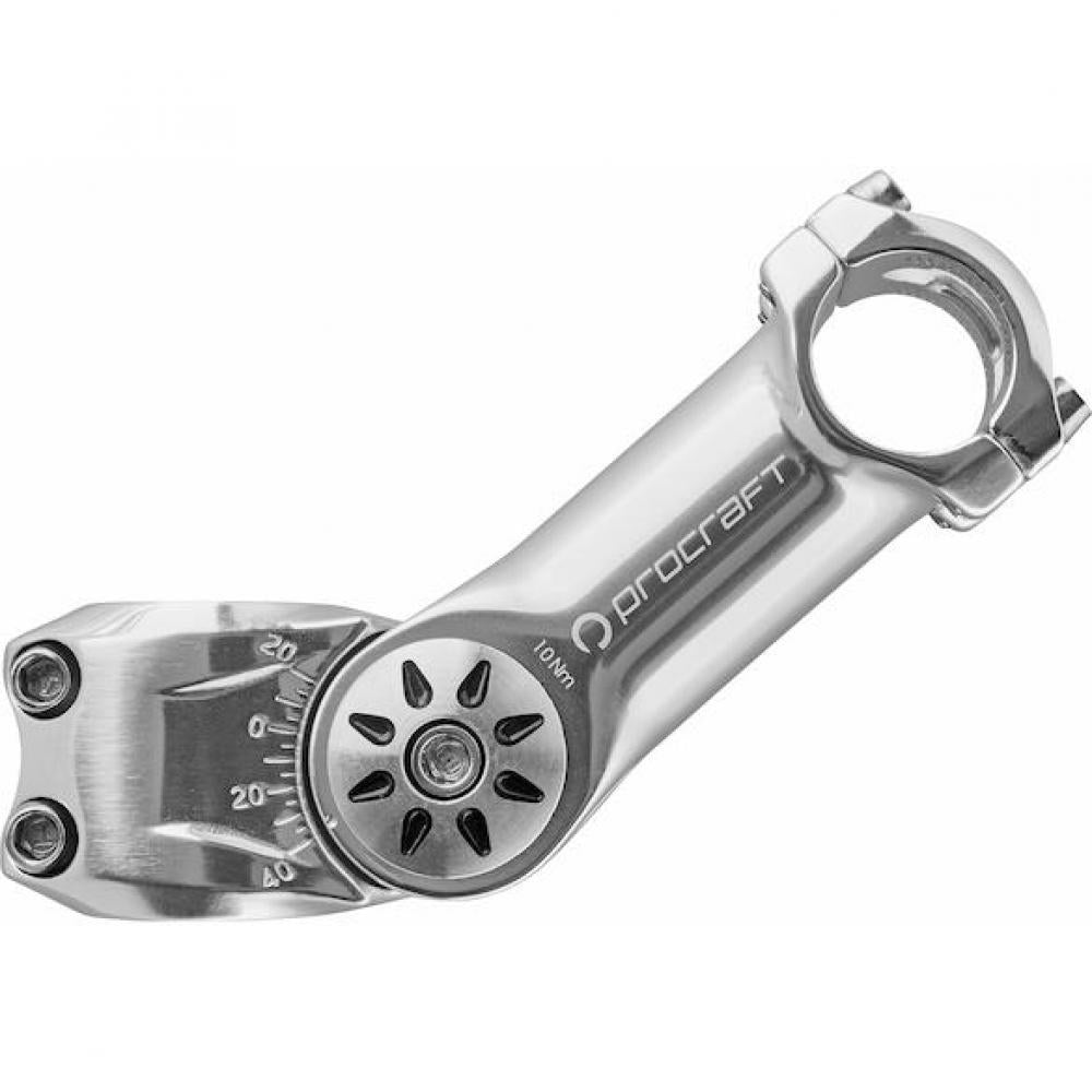 Procraft Vorbau Ahead 25,4 mm Silber - Verstellbar -20° bis +40° / 125 mm