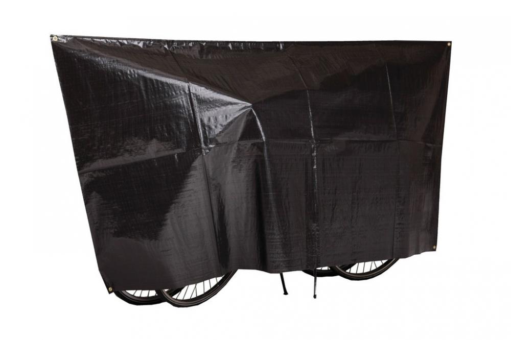 VK International Fahrradschutzhülle Duo 130 × 250 cm, wetterfeste Abdeckung für 2 Fahrräder, schwarz