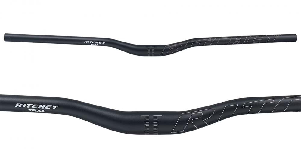 Ritchey Comp Trail Low Rizer Fahrradlenker, 31,8mm, 800mm, 20mm Rise, BB Schwarz aus Aluminium.