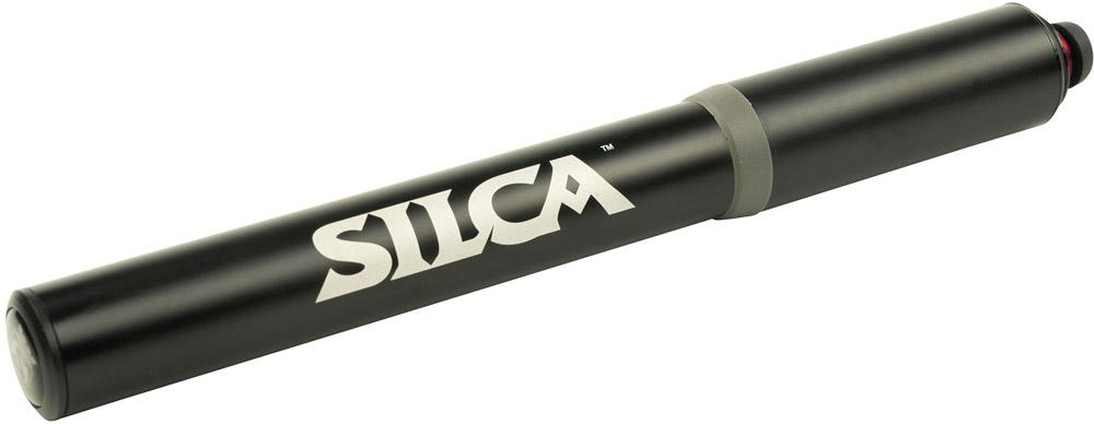 SILCA Gravelero Minipumpe 35 % mehr Volumen pro Hub, ausziehbarer Schlauch, kompatibel mit Presta- und Schrader-Ventilen, max. 5,5 bar, inkl. Halterung
