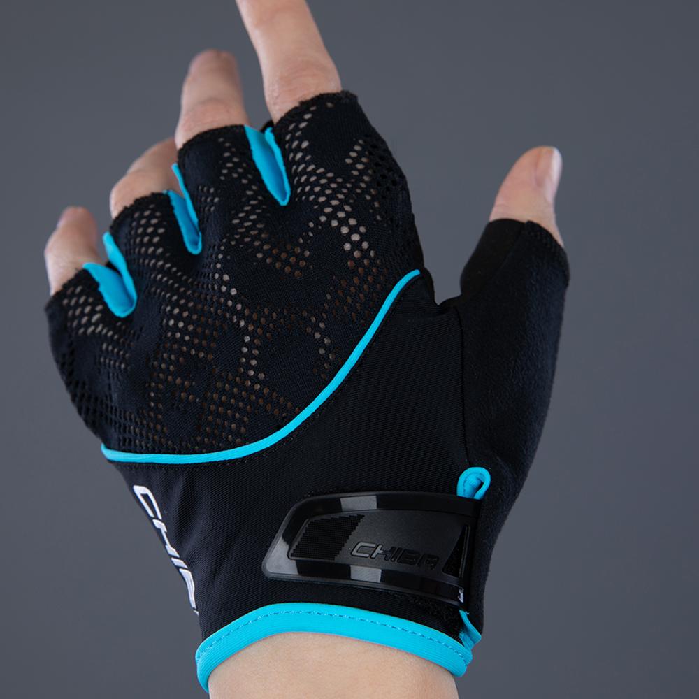 CHIBA Lady Gel - Damen Fahrradhandschuhe L schwarz/türkis mit Gelpolsterung