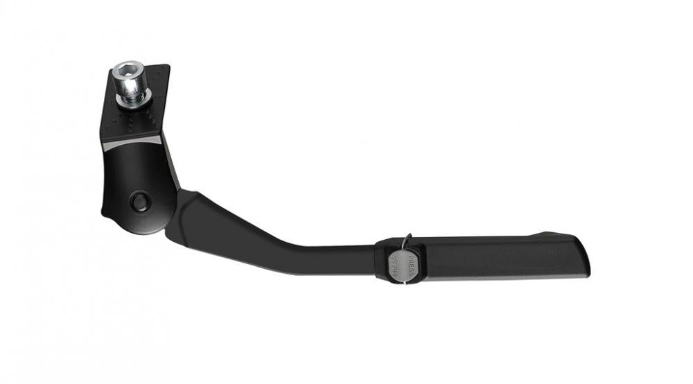 Ursus Easy mini Fahrrad-Seitenständer, schwarz, verstellbar, aus Aluminium für 16-24 Zoll Fahrräder.
