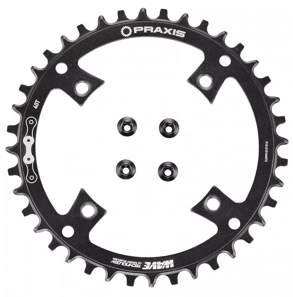 TURBO CHR TURBO - Kettenblatt - 40T 10/11-SPD 104BCD 1X RING ALLOY W/ CHAINRING BOLTS PRAXIS