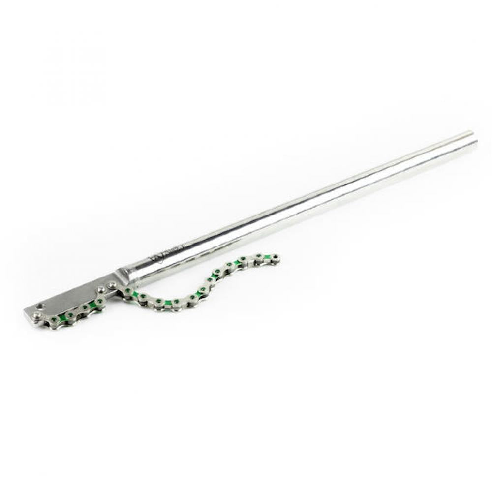Abbey Tools Kettenpeitsche Whip-It Track 432 mm Silber, grün - maximale Hebelwirkung für Bahnräder