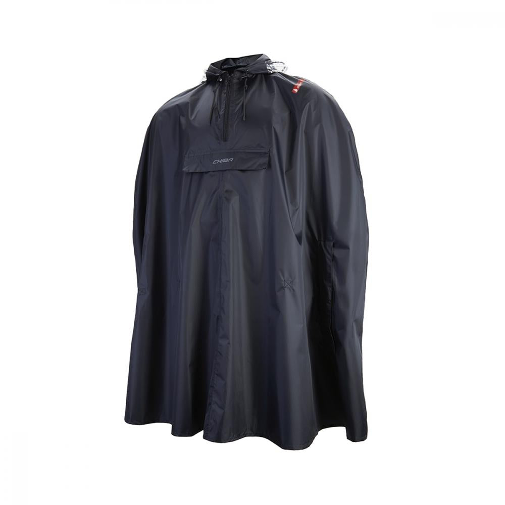 CHIBA Regenponcho - wasserdicht, winddicht, M/L, schwarz, reflektierend