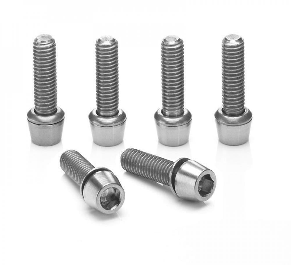 Ritchey WCS 4-Axis Vorbauschrauben, 6 Stück, Titan, silber, M5 x 18 mm, leicht, korrosionsbeständig, kompatibel mit WCS 4-Axis, C-220 und Toyon Vorbauten