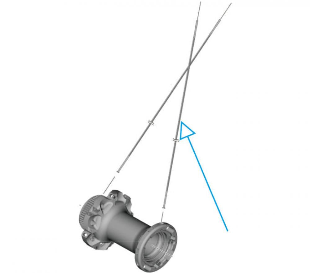 SHIMANO Speiche WH-R9270 VR rechts - für Dura-Ace WH-R9270 Vorderrad, Rennrad, Disc