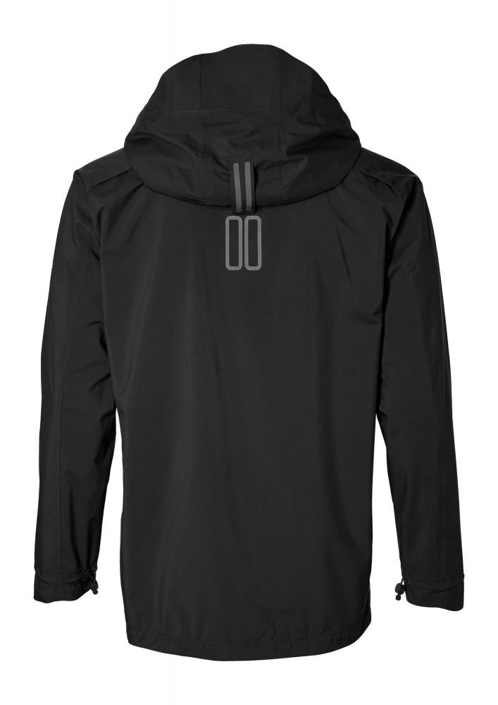 Basil Skane Herren Regenjacke schwarz XXL, reflektierend, wasserdicht, atmungsaktiv, Rückansicht.