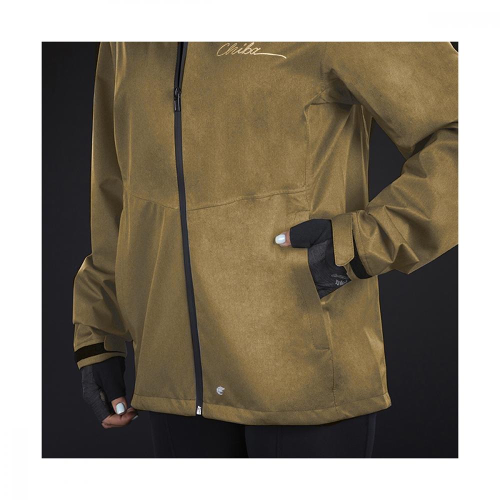 CHIBA Rainjacket Damen - wasserdicht, winddicht, atmungsaktiv, reflektierend, olive, XL