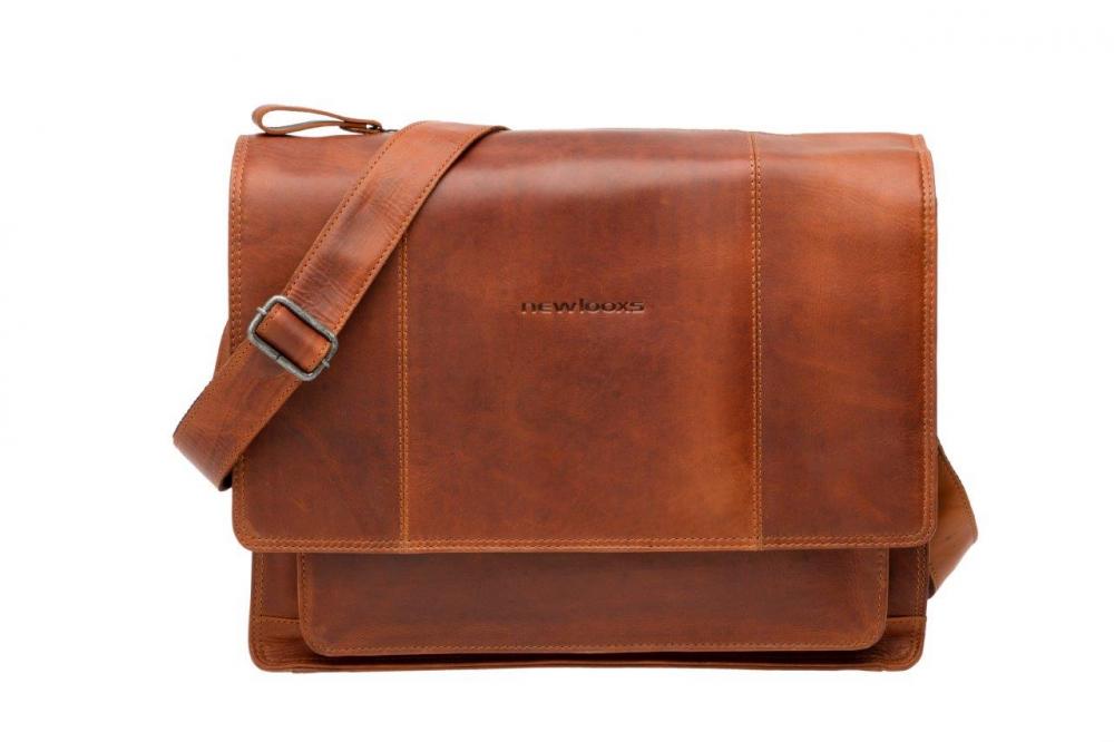 New Looxs Radtasche Fellini Leather Cognac 15 Zoll - elegante Business-Bike-Tasche