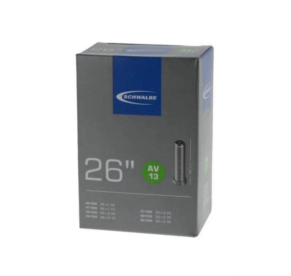 Schwalbe Fahrradschlauch AV13 26x1.50-2.40 mit Autoventil in Box.