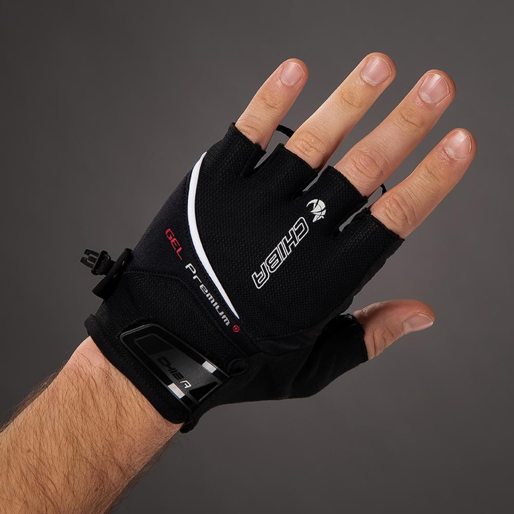 CHIBA Gel Premium - Radhandschuhe kurz, schwarz, XL, Poron-Gelpolsterung